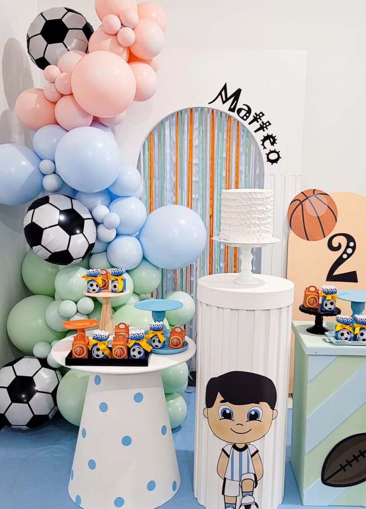 mesa de bolo tema futebol