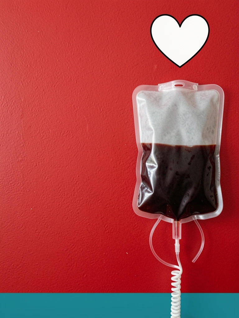 Profissional de saúde com luvas ajusta equipo de coleta de sangue em braço de voluntário sentado